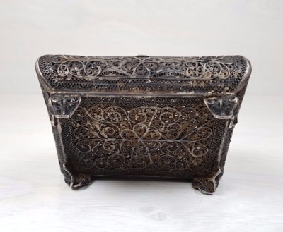 Antique Russian Silver Filigree Handmade Handcrafted Trinket