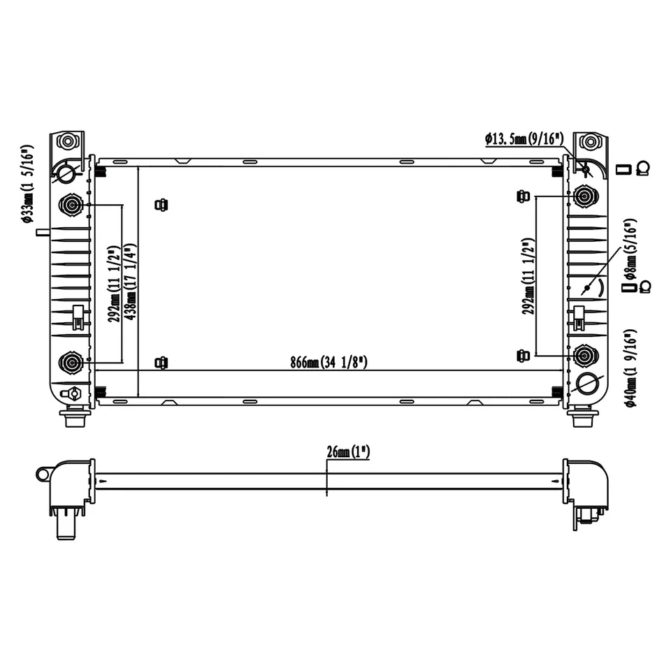 Radiator For 2007 Chevrolet Silverado 3500 Classic Foto 4 de 4