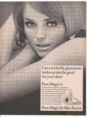 Pure Magic Max Factor Make Up 1967 Original Magazine Print Ad