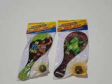 Vtg Tootsie Toy Paddle Ball 1997 Lot of 2 Sturdy Wood Construction NOS Sealed 