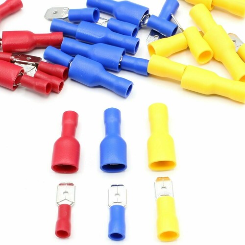 50/200Pcs Insulated Crimp Spade Terminals Electrical Wire Connectors Male/Female - Picture 9 of 15