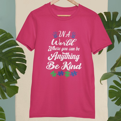 a World Where You Can Be Anything Be Kind T-shirt Autism Awareness Puzzle - Picture 7 of 22