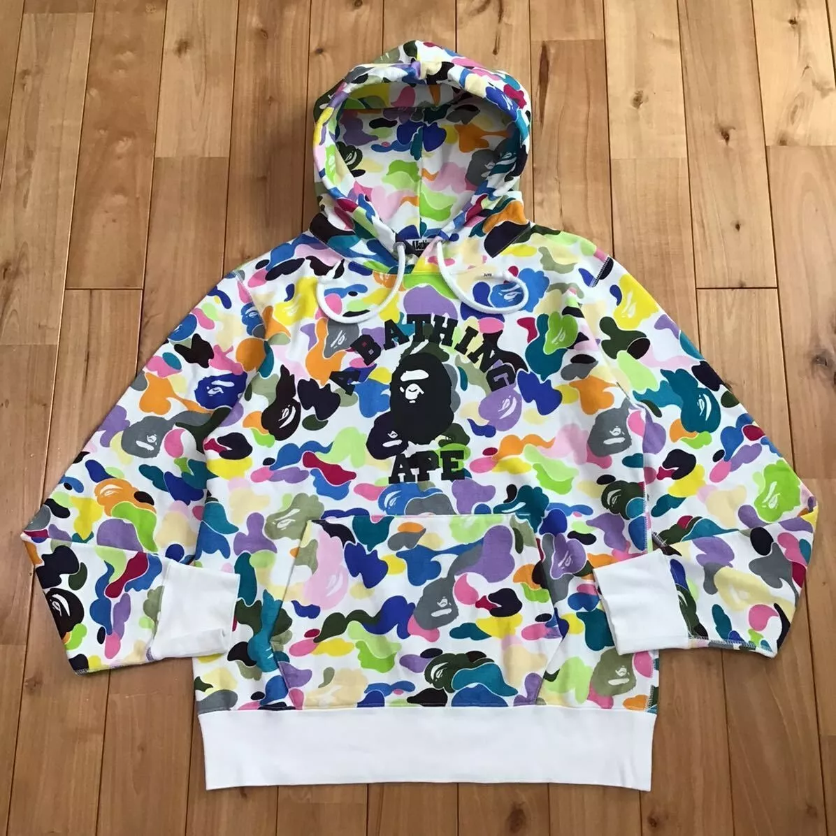 BAPE College logo pullover hoodie multi camo A Bathing Ape Size S