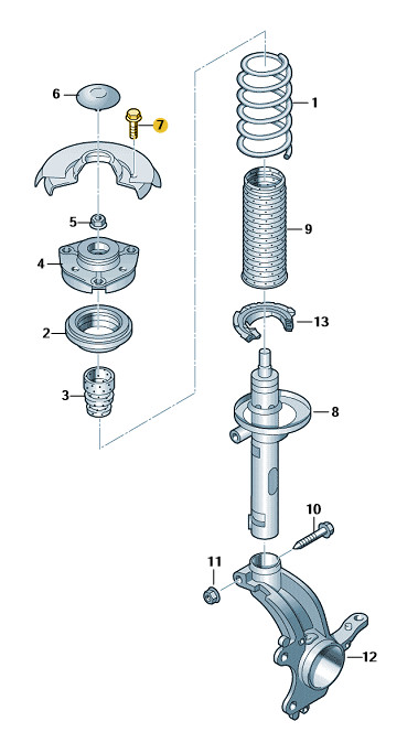 GENUINE VW N10127707 FRONT SHOCK ABSORBER MOUNT BOLT LOWER BALL 