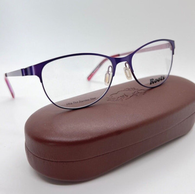 ROOTS Canada RT 698 PLM Handcrafted Ultra Thin Eyeglasses Frame 52-16-135 PLUM