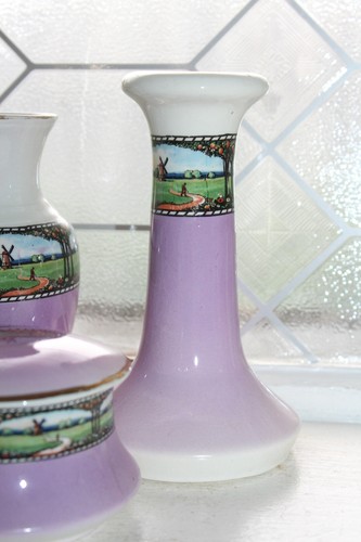 Antico set vanità porcellana art deco 10 pezzi anni 20 - Foto 2 di 9