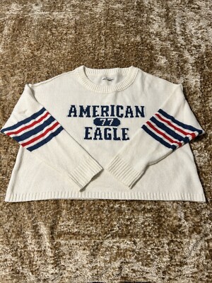 Pull Cardigan American Eagle - Femme Rayures Gris/blanc - Taille L - Occasion
