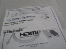 Extron MDP-HDMIF 26-679-06, 6', w/M-M Coupler Mini DisplayPort to HDMI (7C).