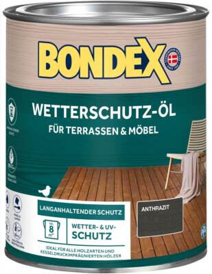 BONDEX Wetterschutz-Öl für Aussen, 0,75 L, UV-Schutz, matt, mehrere Farbe