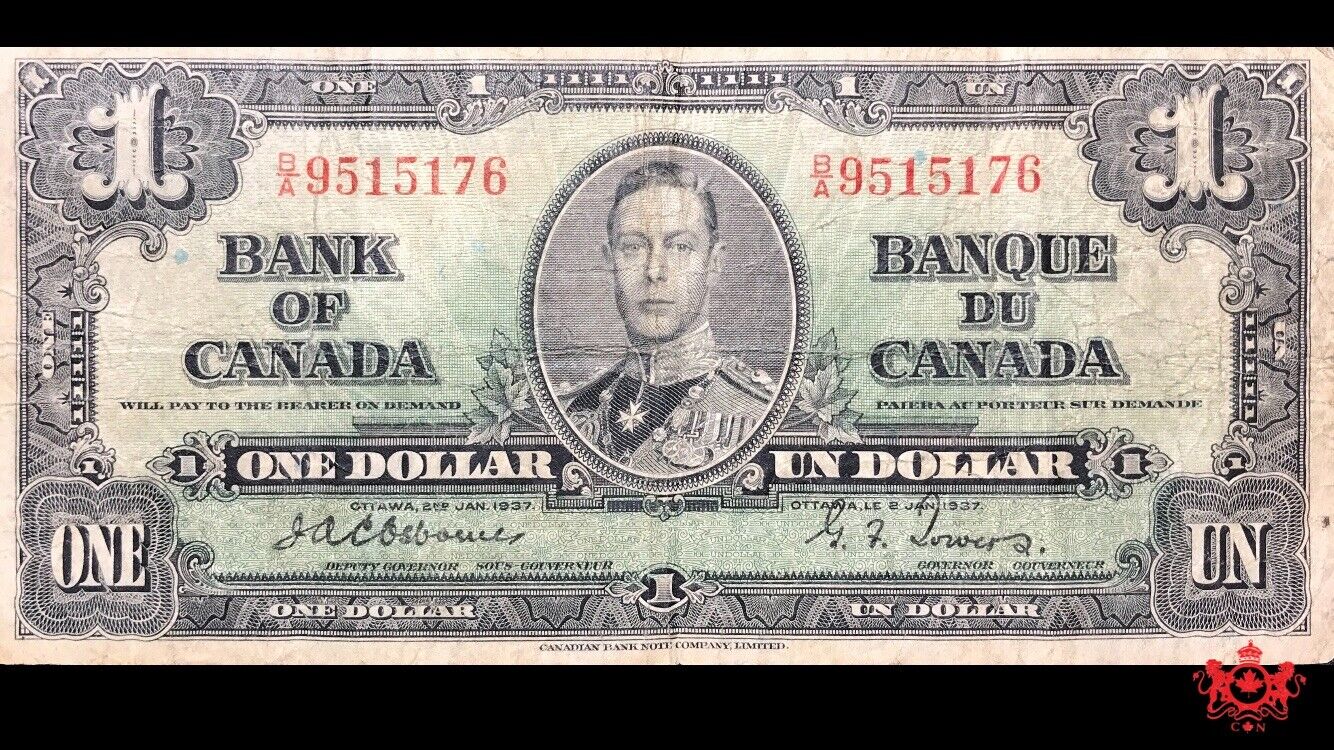 1937 Bank Of Canada $1 Osborne B/A9515176 - Fine -