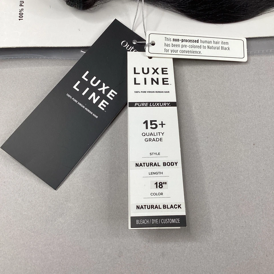 "Extensiones de cabello humano virgen 100 % puro negro natural de 18""" Foto 4 de 4