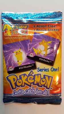 Vintage Pokemon Pack Lot of 4 Artbox Action Flipz Premier + Series