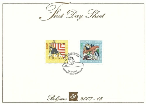 [FDS230] Belgium FDS 2007-15 Vacation First Day Sheet SUPERB