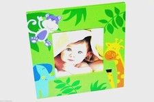 Baby Photo Frame 6.5x6.5 Green Jungle Giraffe Monkey Table Top/Hang Picture