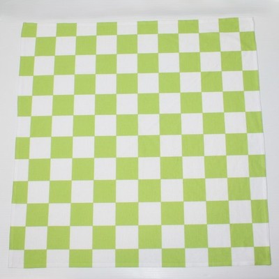 Unbranded Lime Green and White Check Print Bandana Scarf size 22.5'' x 21.75''