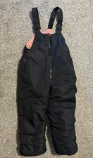 All In Motion Youth Snow Plants Snow Bibs Black With Pink Lining Size 4/5 XS