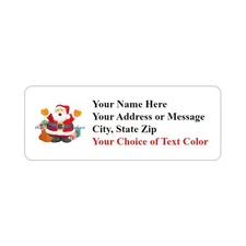 30 Personalized  Christmas Santa Address Labels  1" x 2.625" FREE USA SHIPPING