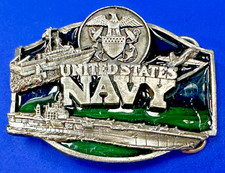 United States Navy Seal Vintage 1987 Colorful Pewter Siskiyou Belt Buckle