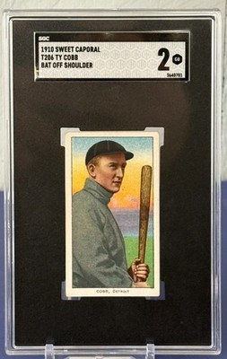 1909-11 T206 Ty Cobb Bat Off Shoulder Sweet Caporal 350/30 *Date Back Stamp*