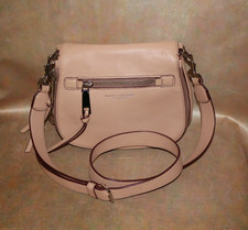 MARC JACOBS RECRUIT NOMAD SADDLE BAG, PEACH LEATHER, SILVER HARDWARE