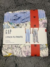 Paquete de 2 pantalones de pijama de algodón Gap para mujer talla mediana M nuevos con etiquetas