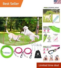 Heavy Duty Dog Runner for Yard,75ft Dog Run Cable with 10ft  10ft Pulley for...