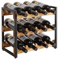 Weinregal Aus Holz FüR 12 Flaschen, Stapelbar | Weinflaschenhalter Standregal...