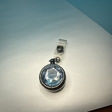 Blue Faceted Retractable Badge Holder