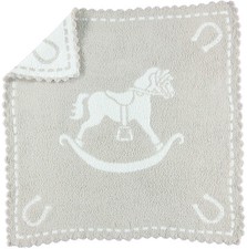 Cute 30x32 Stone White Scalloped Baby Blanket Soft Cozy Microfiber