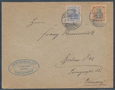 Dt. Post in der T&uuml;rkei, Mitl&auml;ufer DR. Mi.-Nr. M 72 + M 74 als Fernbrief gel.