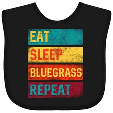Inktastic Eat Sleep Bluegrass Repeat Baby Bib Band Banjo Festival Clothing