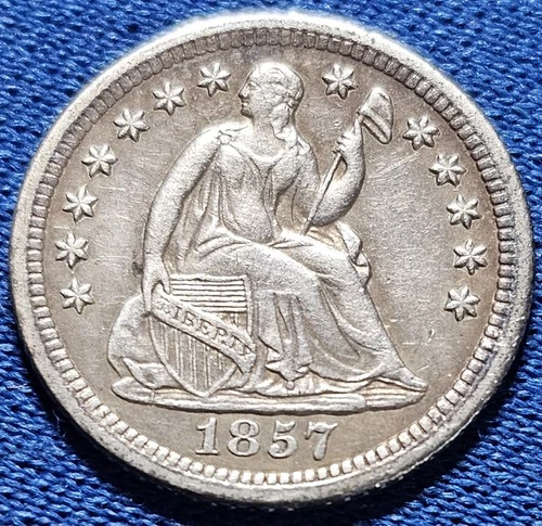 1857-O Half Dime Seated Liberty Choice High Grade Silver Type Coin