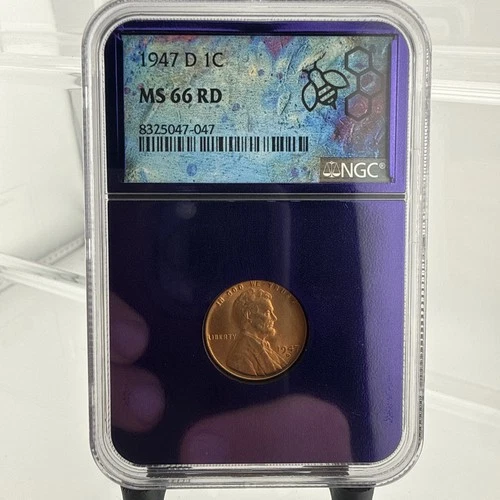 1947-D Lincoln Cent 1c NGC MS66RD - Trader Bea - Purple Core