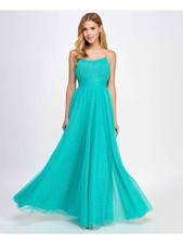 CITY STUDIO Womens Spaghetti Strap Scoop Neck Full-Length Prom Gown Dress