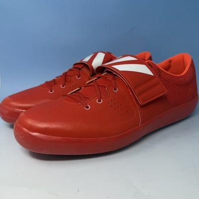 LIKNU Adidas Adizero Shotput Discus Shoes Mens Sz 14 Red Leather Strap Lace up