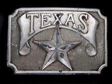 TJ11143 VINTAGE 1970s  TEXAS  STATE COMMEMORATIVE BELT BUCKLE