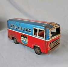 Vintage Haji Tin United Airlines Tin Bus Made In Japan Tin Toy