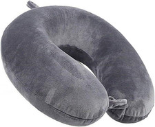 Almohada de viaje de espuma viscoelastica gris para avion