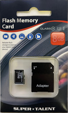 NEW Super Talent 8GB MicroSDHC Flash Memory with SD Adapter Class 10 Retail Pack