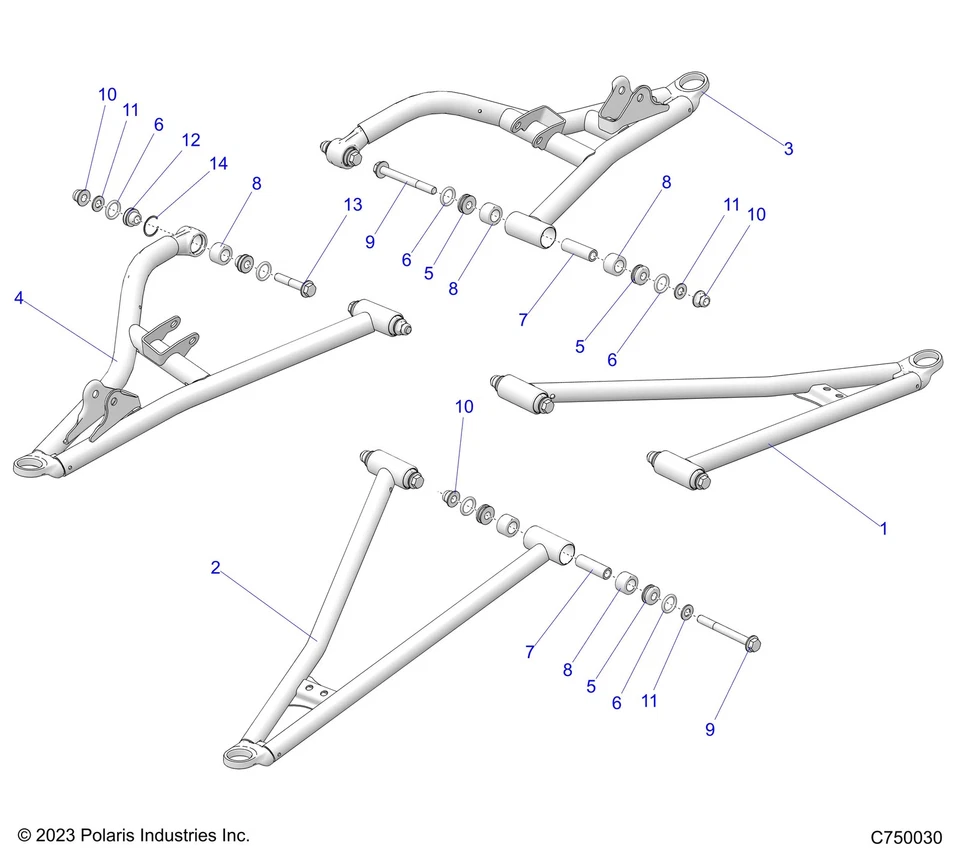 Polaris Front Left, Lower Control Arm. 60 in., Matte Black - Image 3 of 3