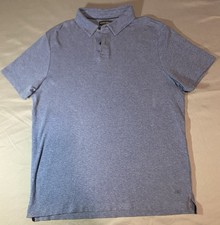 Banana Republic Luxe Touch Performance Polo Shirt Mens Large Blue Cotton