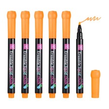 Liquid Chalk Markers, 6Pcs Whiteboard Markers Erasable Fine Tip Pens, Orange