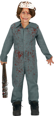 Kostüm + 2 Masken Kinder Jungen Jason Freitag 13 Killer 5-6 Jahre / 110-115 cm