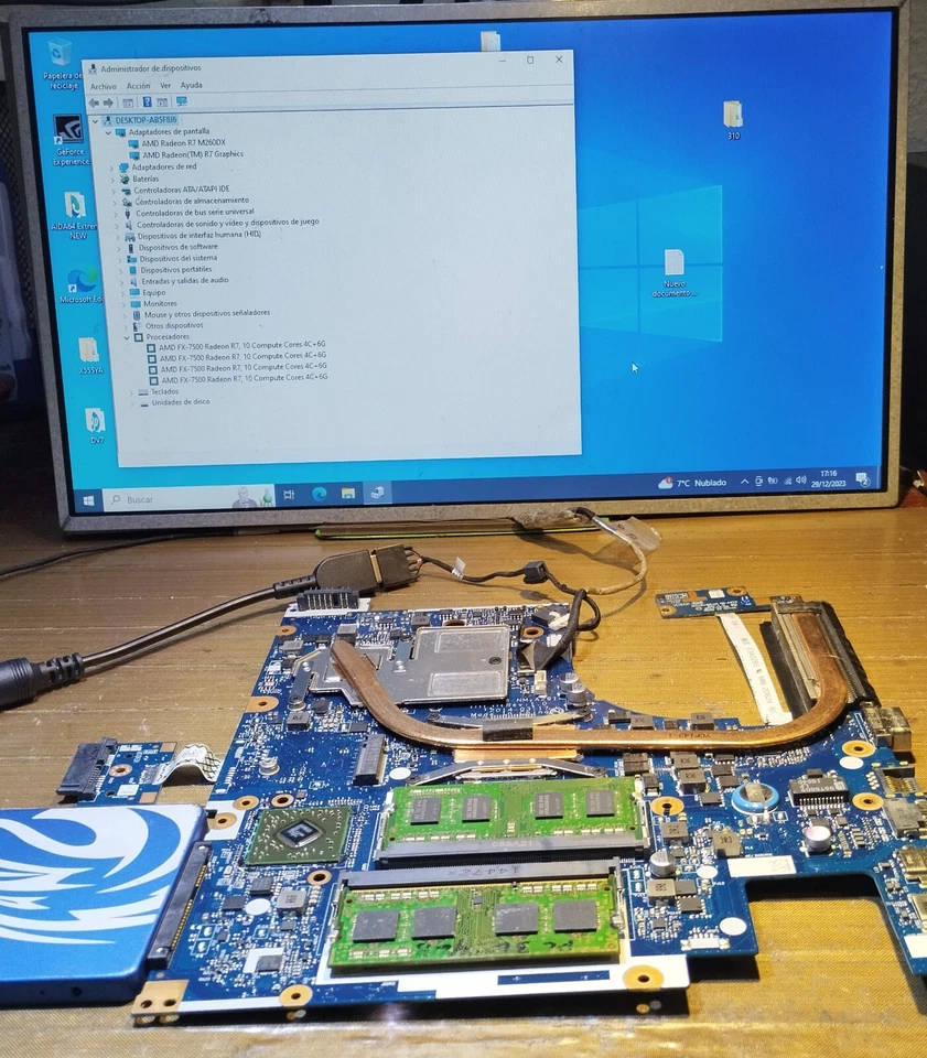 Placa base Motherboard Lenovo Z50-75 , ACLU7 / ACLU8 NM-A291 , AMD FX-7500 - Imagen 3 de 3