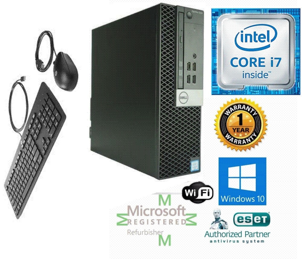 Dell Desktop Computer 3040 PC SFF Intel i7 16GB 1TB SSD Win10 Pro Nvidia  GT-1030