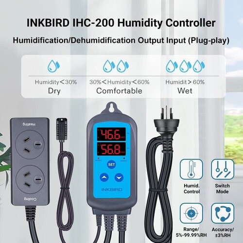 Inkbird Wifi Humidistat Humid Control + Humidifier Fogger 4L Reptile Mist Green - Picture 3 of 21