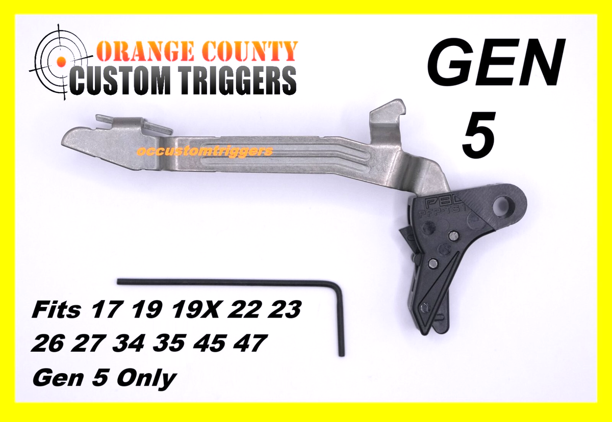 Glock Flat Shoe Trigger (Adjustable) 17 19 19X 22 23 26 27 34 45