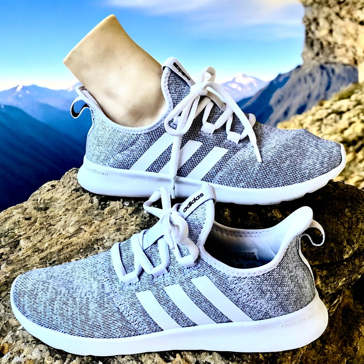 ADIDAS Gray Sneakers Cloudfoam Pull On Womens