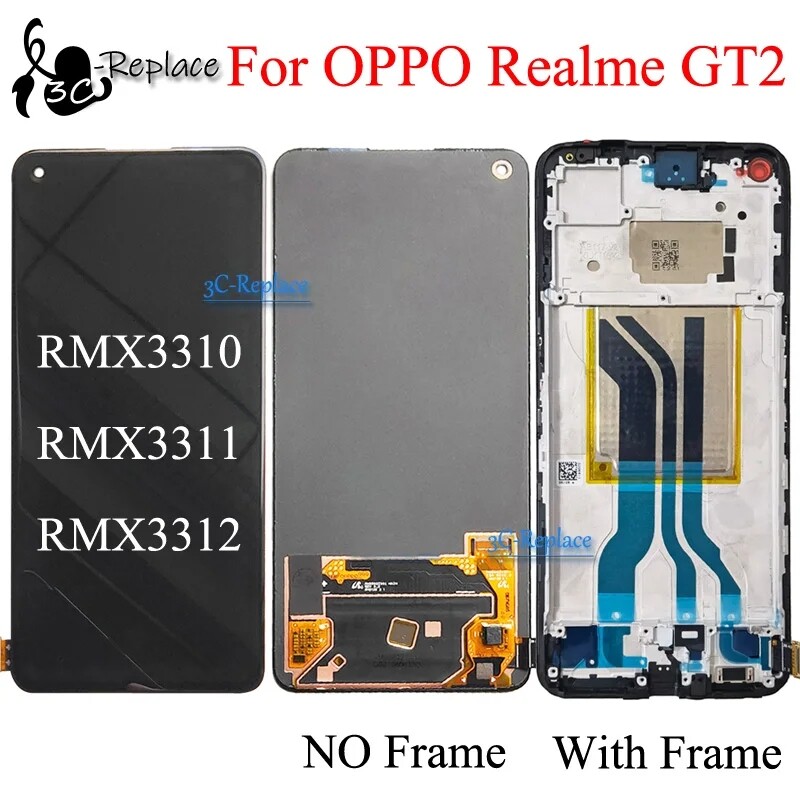 Display LCD TFT Per Oppo Realme GT2 5G – RMX3310/RMX3312/RMX3311, Con Strumenti Di Rimozione, Senza Impronta Digitale