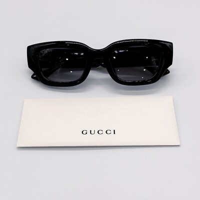 NEW GUCCI GG1558SK 001 SQUARE BLACK GREY WOMEN SUNGLASSES  display picture 2